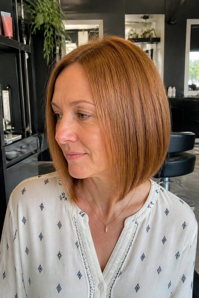 11. Golden copper bob