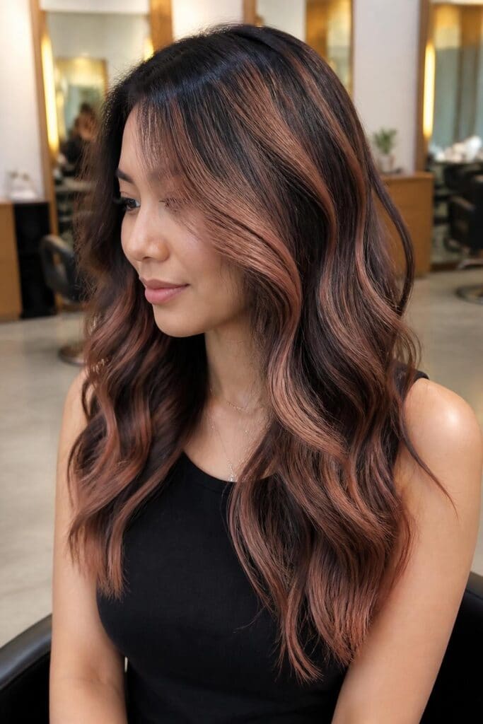 Rose Gold Hints hair color