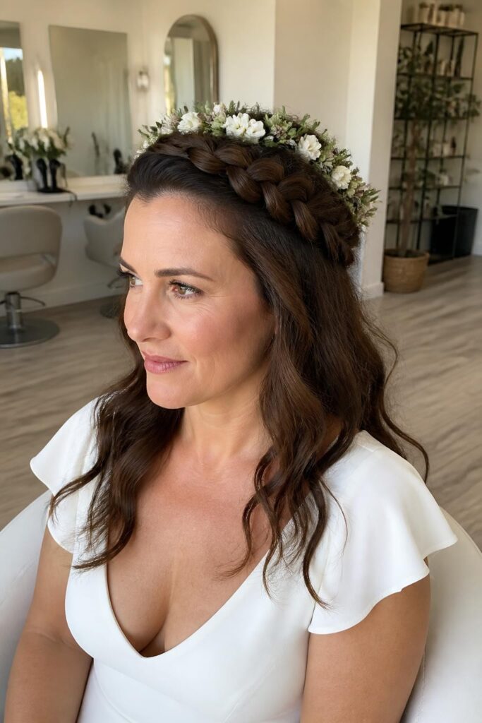 12. Braided halo updo