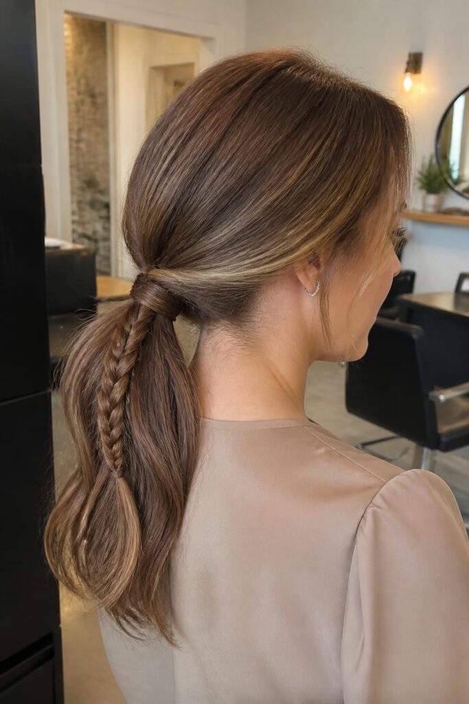 12. Braided low pony