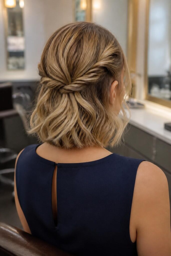 12. Half up half down with twists