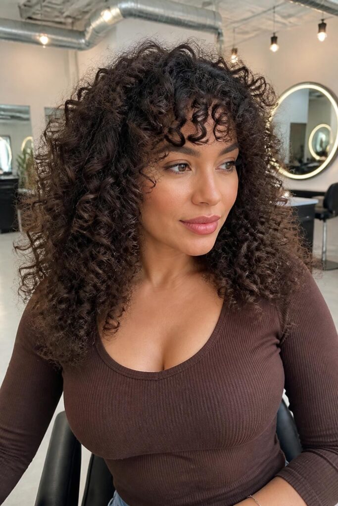 12. The curly faux bangs