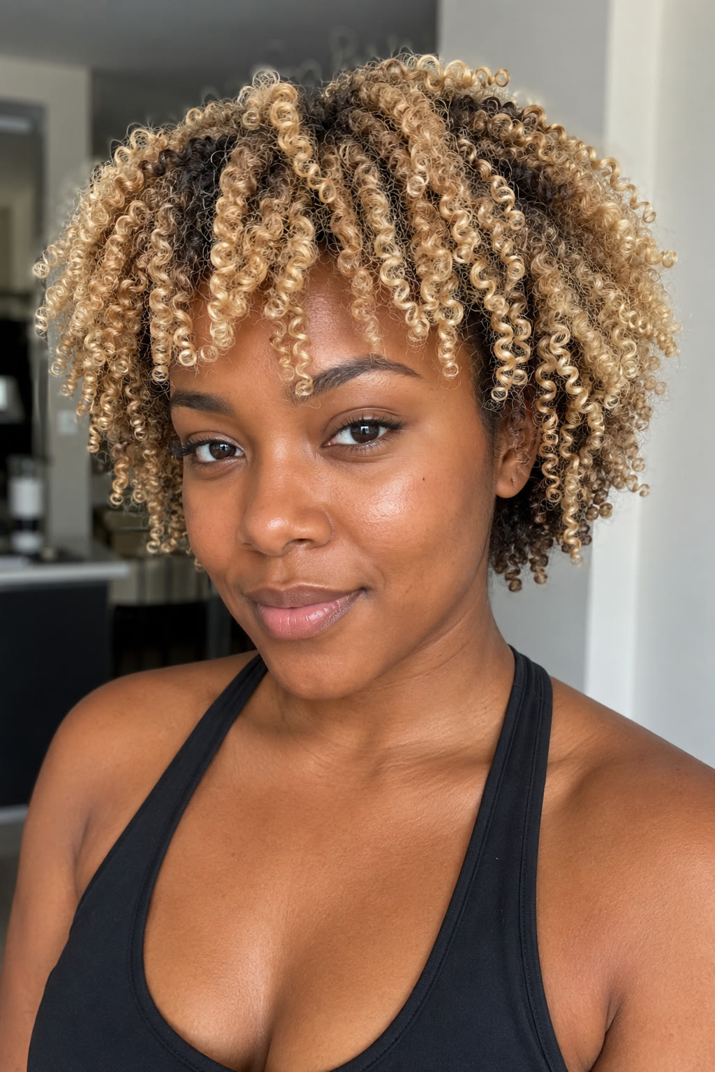 13. Blonde wash-and-go finger coils