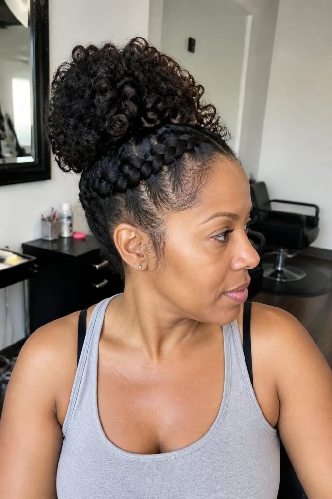 13. Braided pineapple updo
