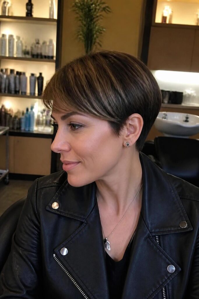 13. Caramel highlights for short dark hair