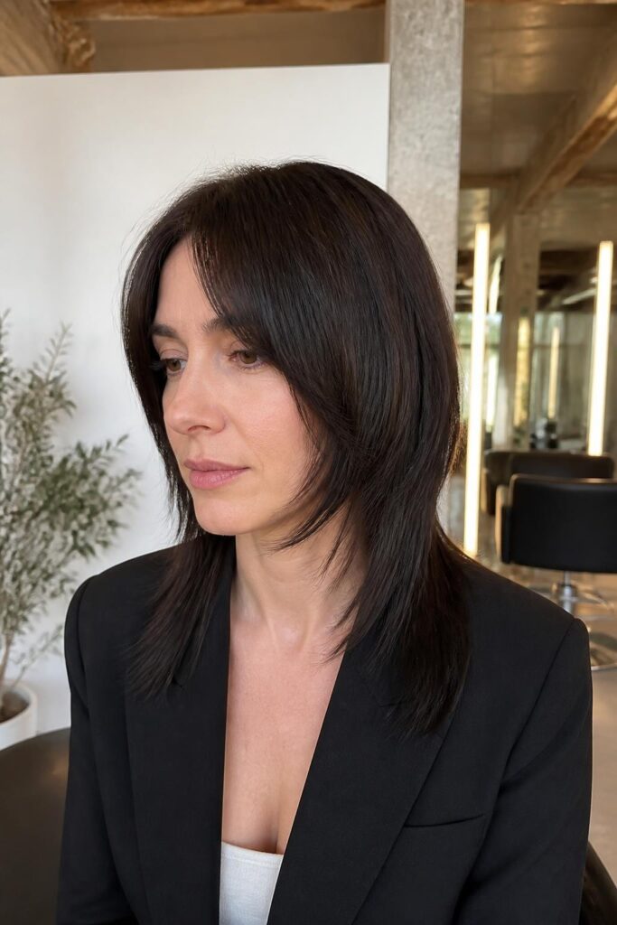 14. Sleek wolfcut for fine hair