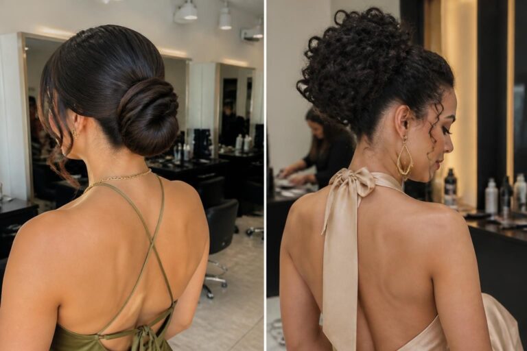15 backless dress hairstyles for wedding guests
