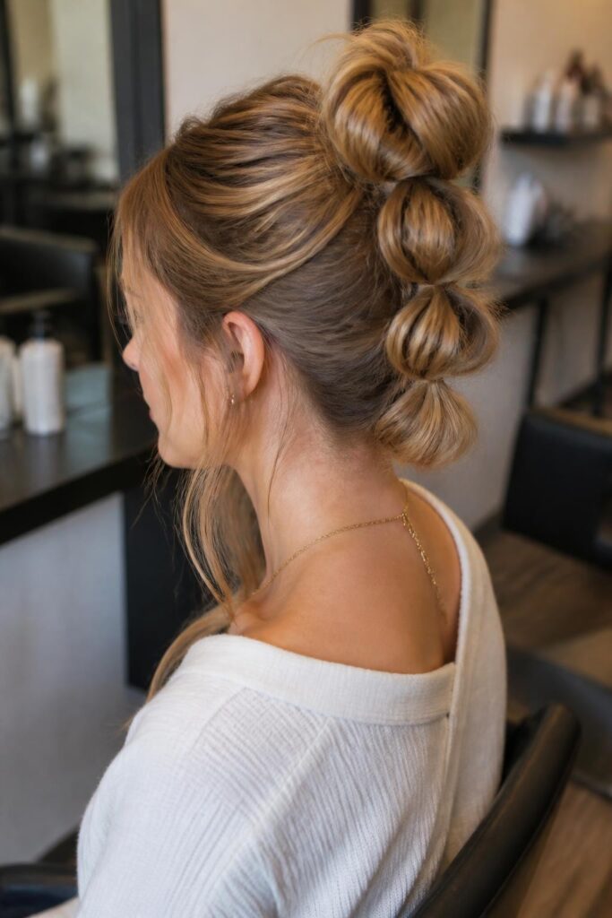 15. Braided bubble bun