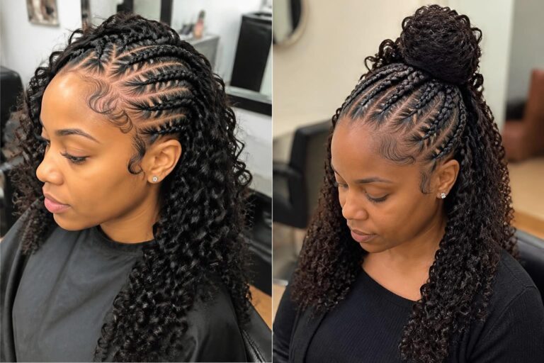 15 cute cornrow with curls hairstyles for black women