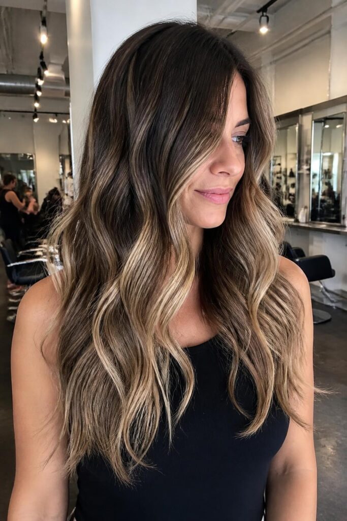15. Mocha brown ombre with blonde