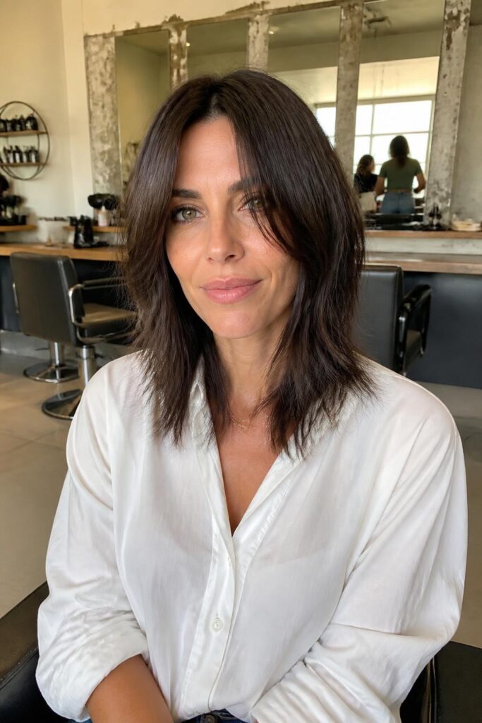 15. Shag with a middle part
