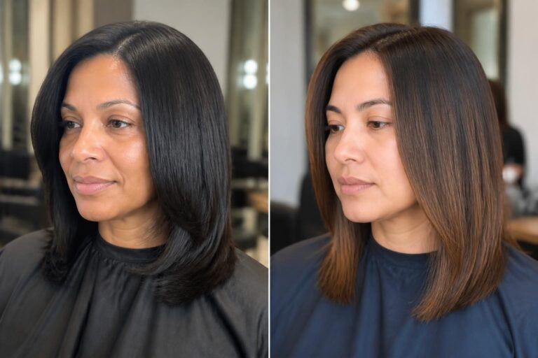 15 straight hairstyles for round faces that slim and flatter
