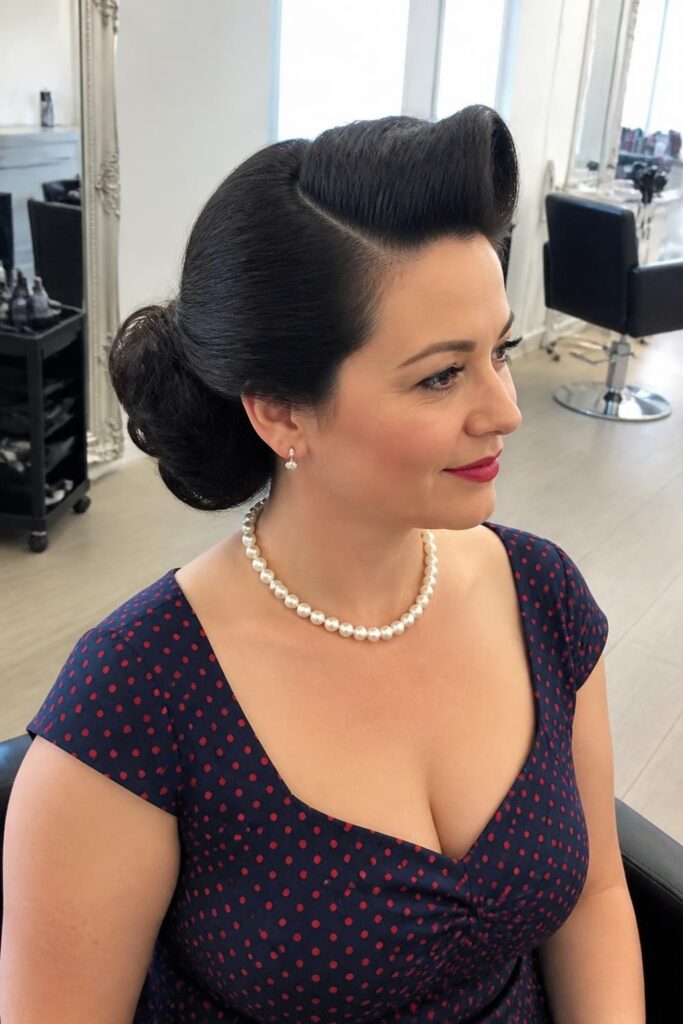 15. Vintage roll updo