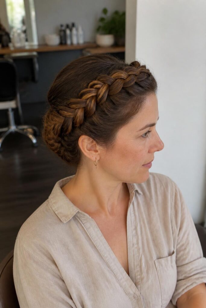 2. Crown braid updo