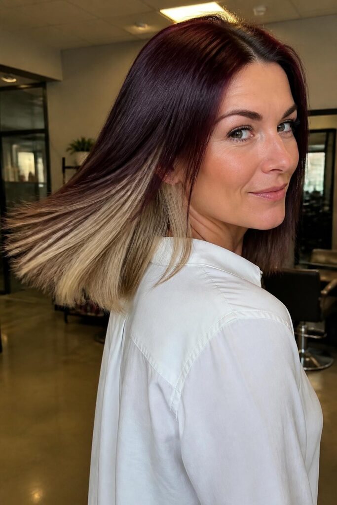 2. Peekaboo blonde underlights