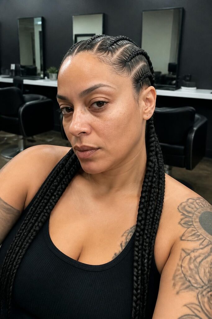 2. Sleek boxer braids