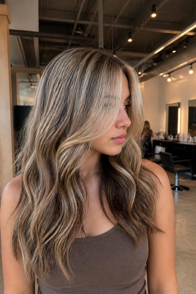 3. Chocolate brown lowlights for dimension