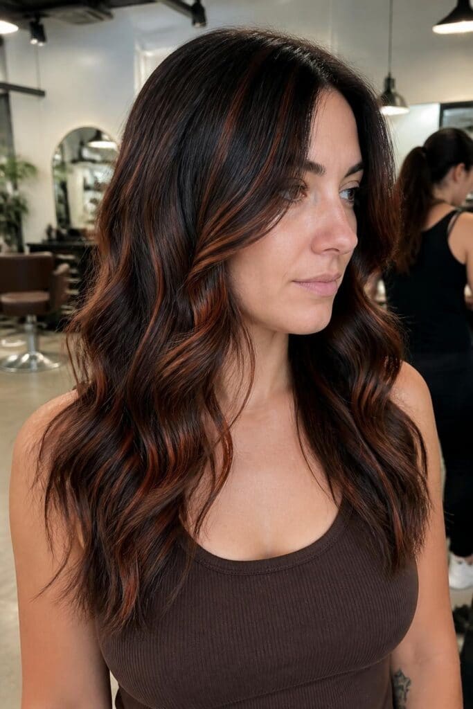 Muted Copper Accents hair color