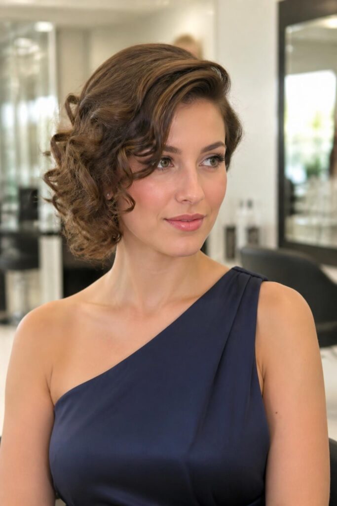 3. Side swept curls