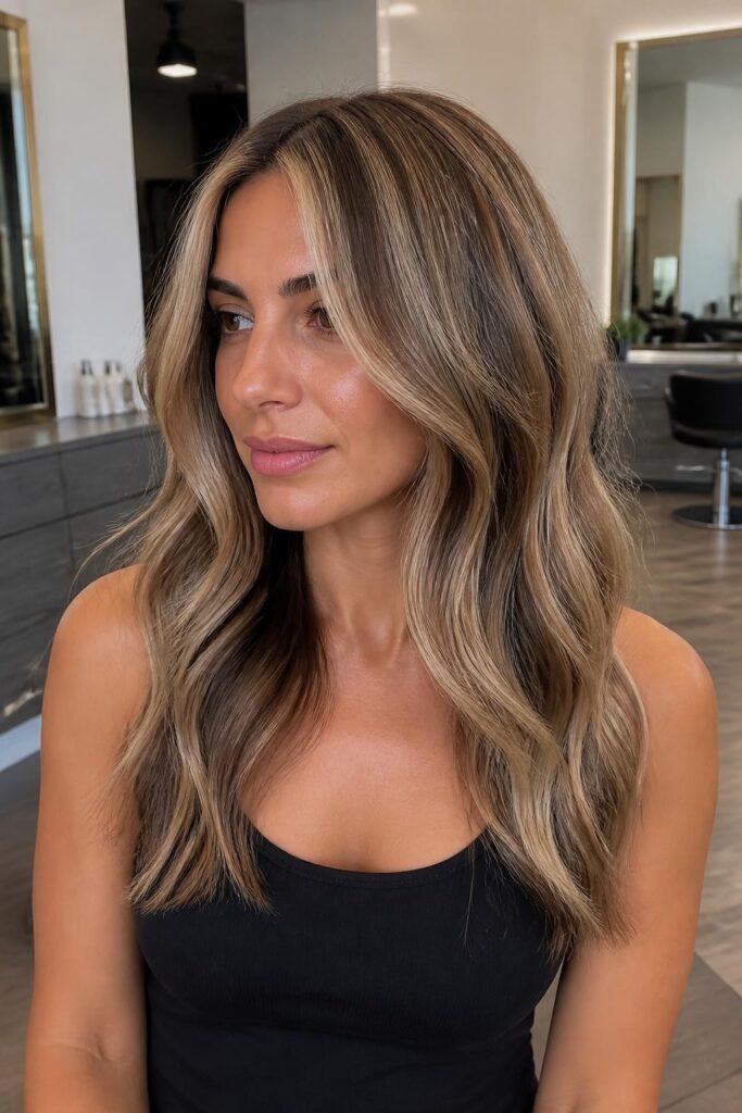 4. Face-framing brown streaks