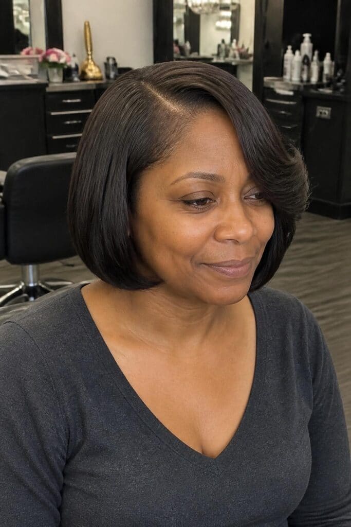 Side-Parted Bob with Volume hairstyle