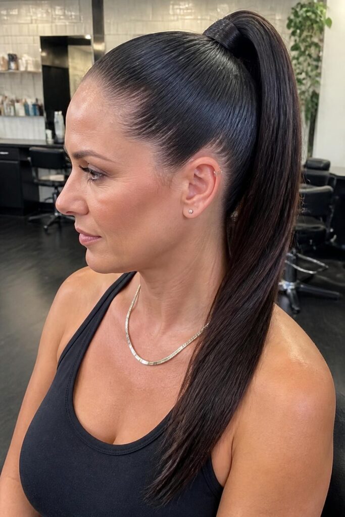 4. Sleek high ponytail