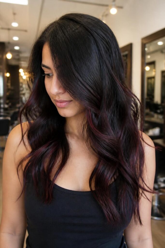 5. Burgundy hidden streaks