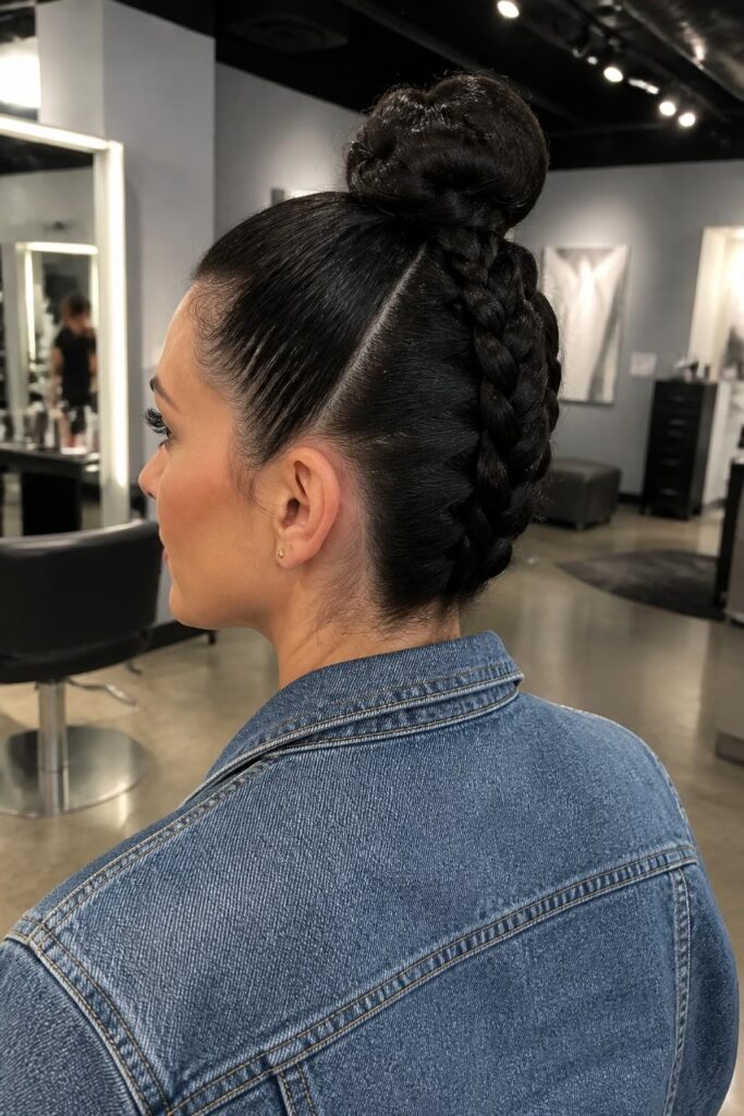 5. Dutch braid bun