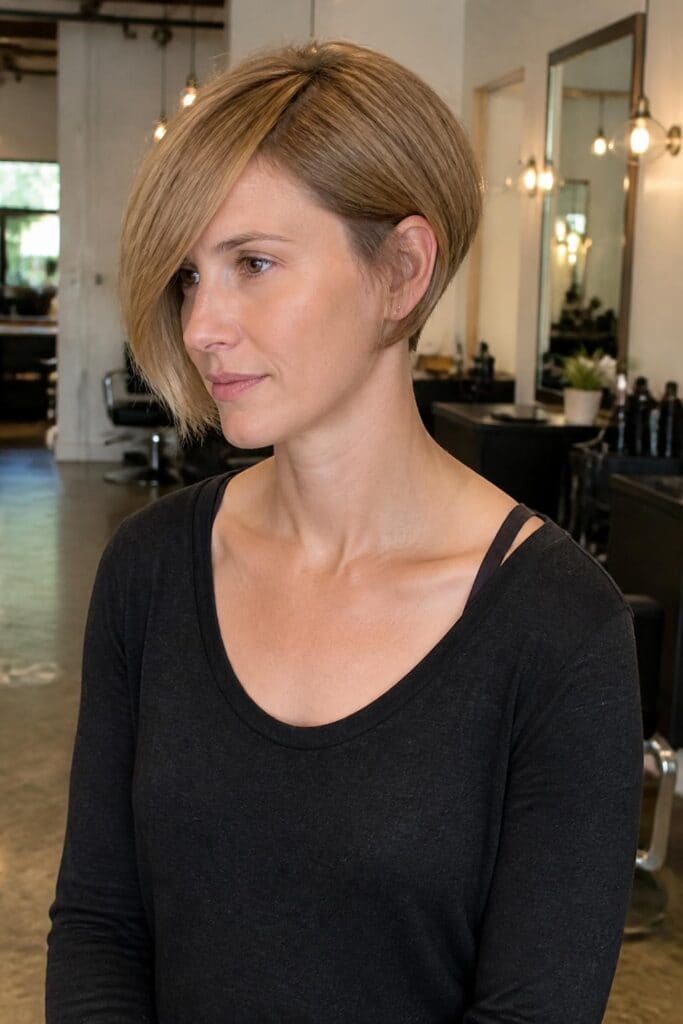 Asymmetrical Bob hairstyle