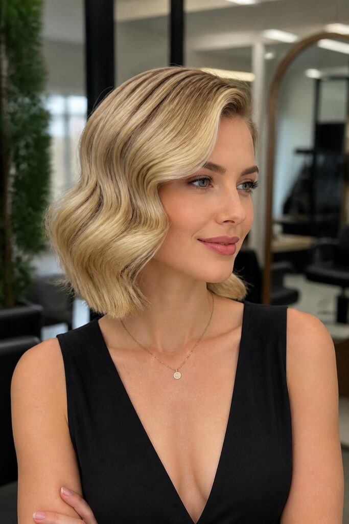 6. Hollywood waves on a lob