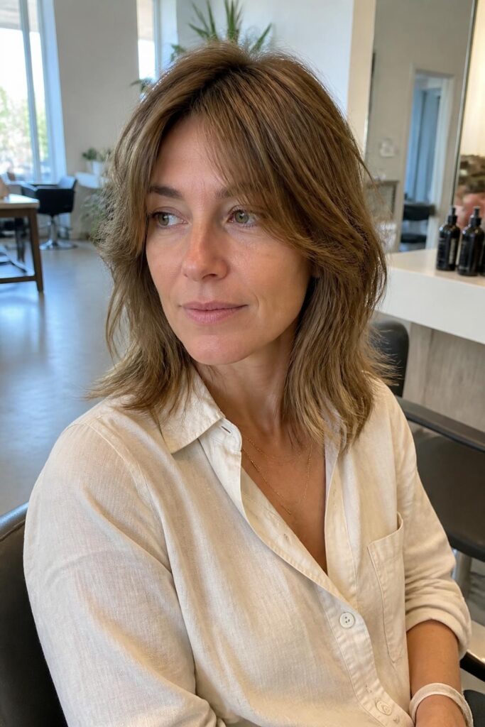 6. Tousled shag for fine hair