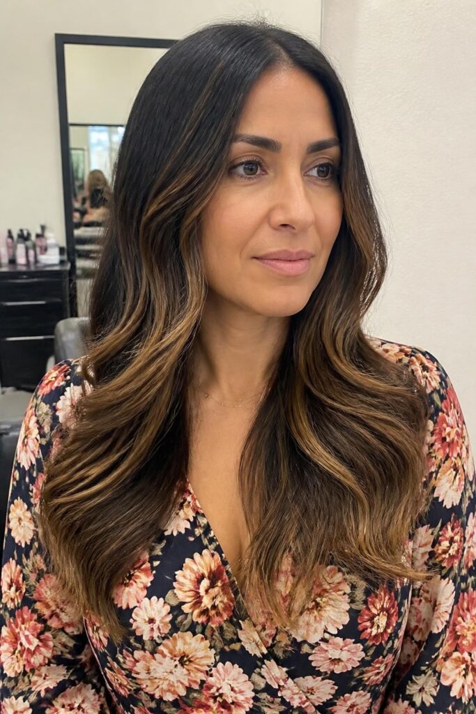 7. Caramel ombre for dark hair