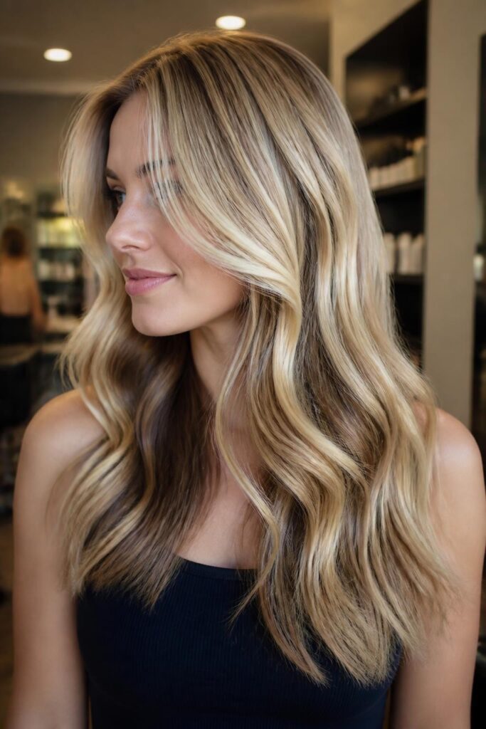 7. Chestnut brown peekaboo strands