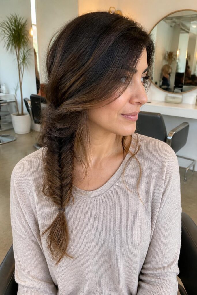 7. Loose fishtail braid