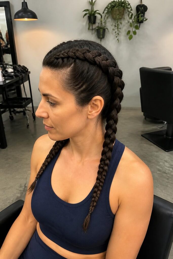 8. French braid pigtails