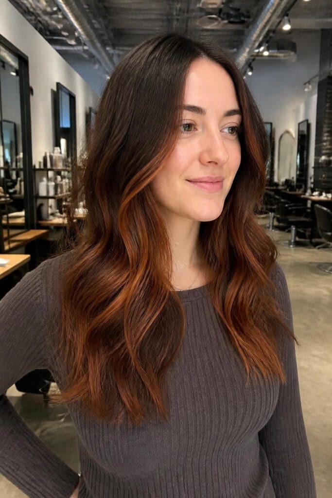 Soft Ginger Flashes hair color