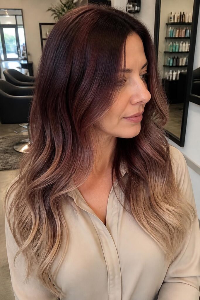 8. Sombre plum with blonde ends