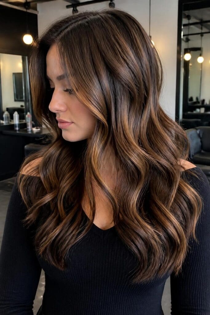 Caramel and Cocoa Weave hair color