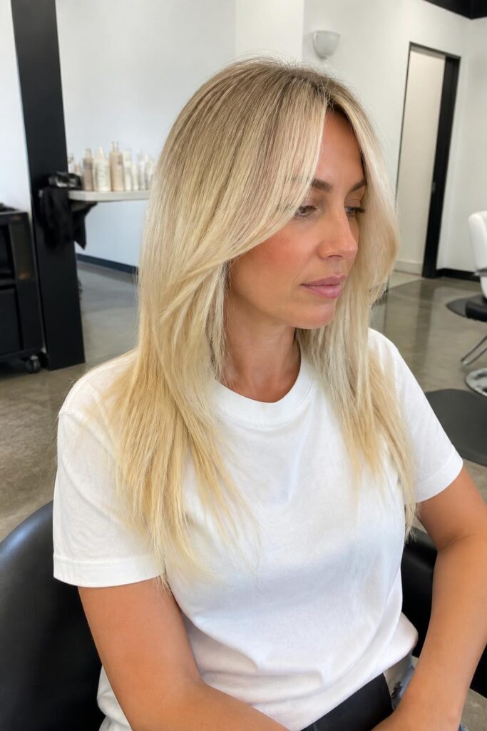 9. Shag with long layers for straight hair