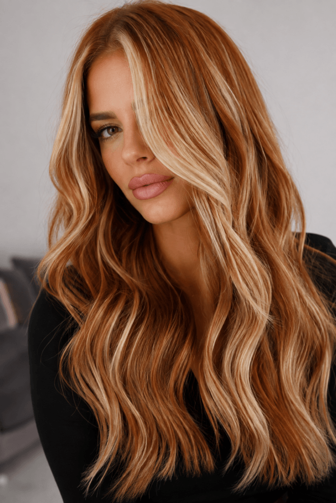 Bold blonde chunky highlights