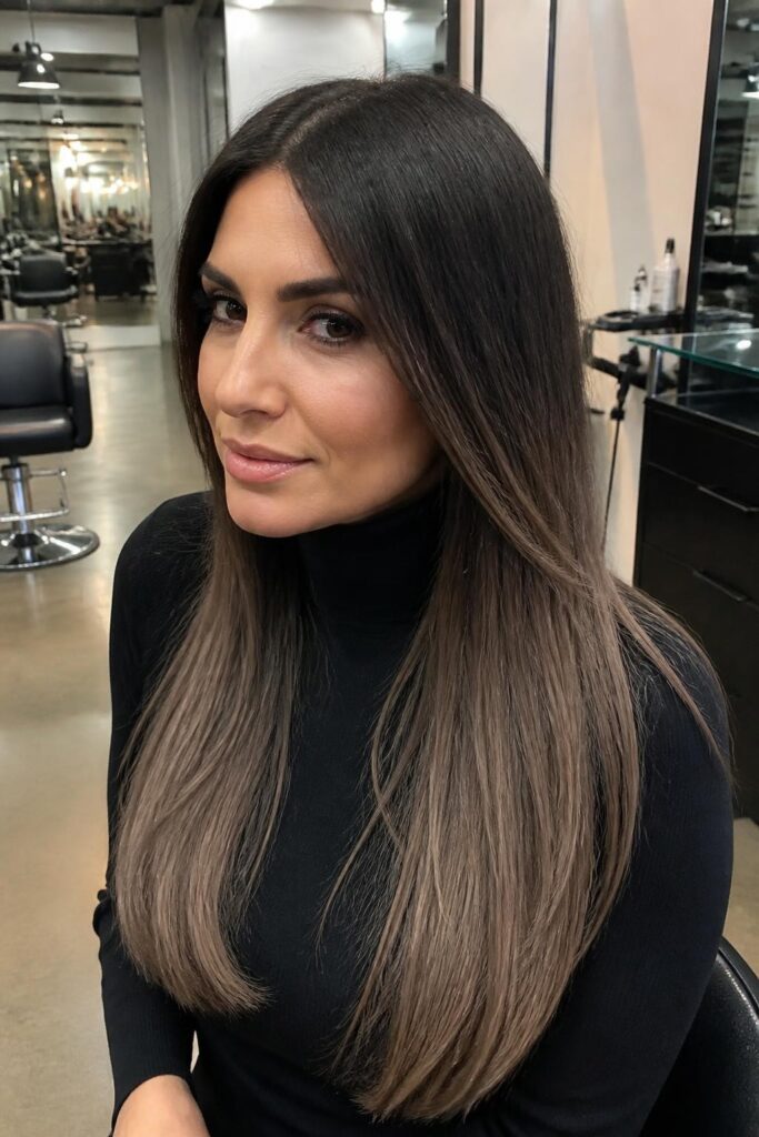 Ash brown ombre