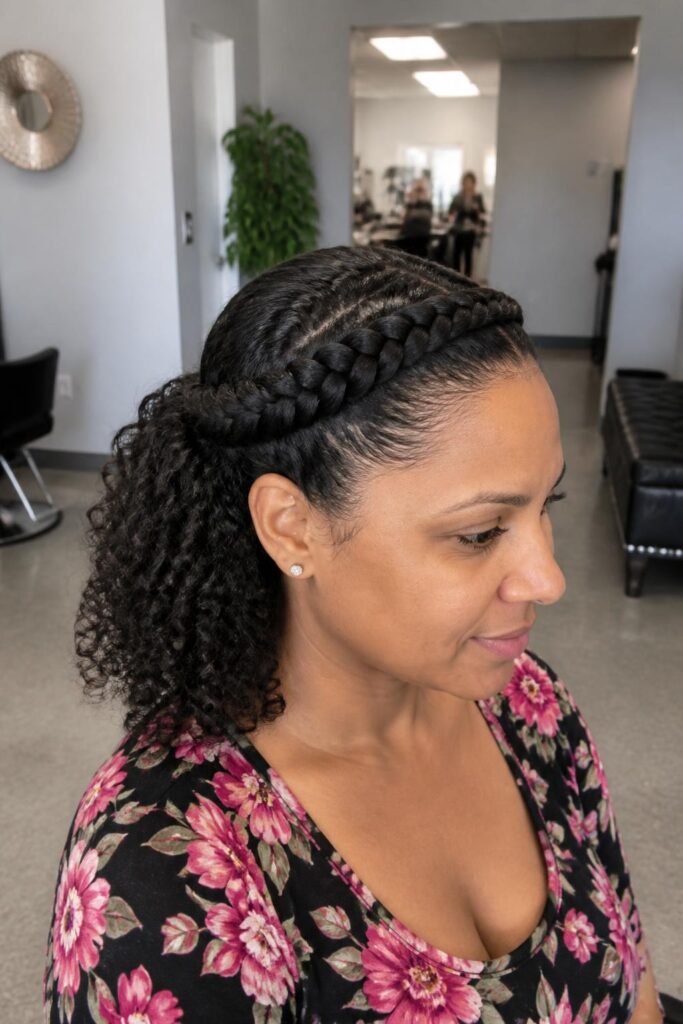 Braided crown to keep frizz away