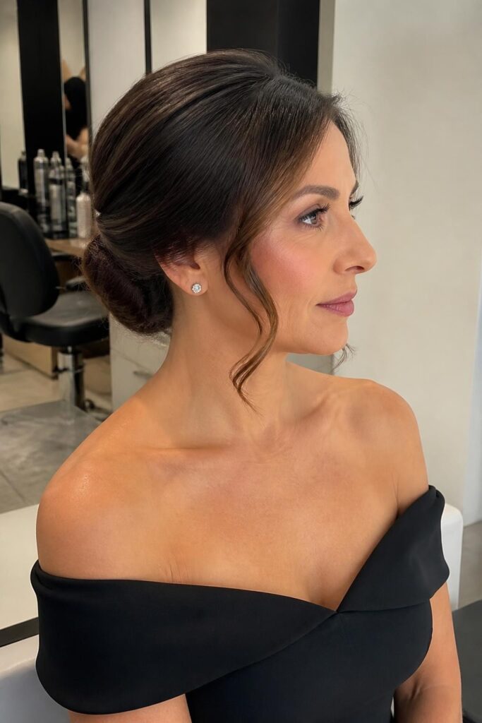 Chignon with tendrils