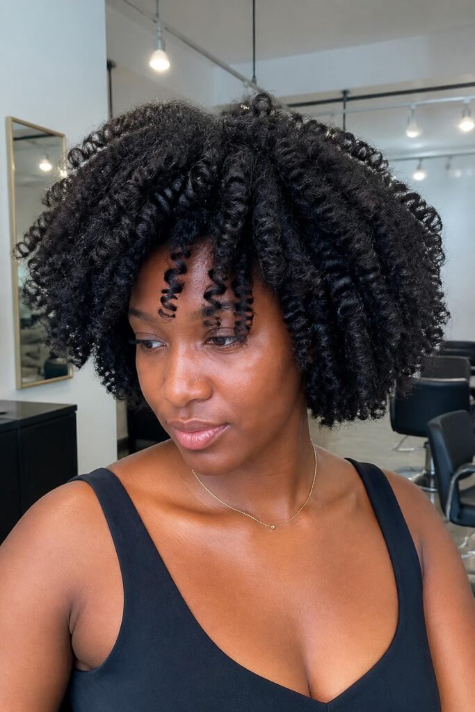 Chunky twist out with defined curls
