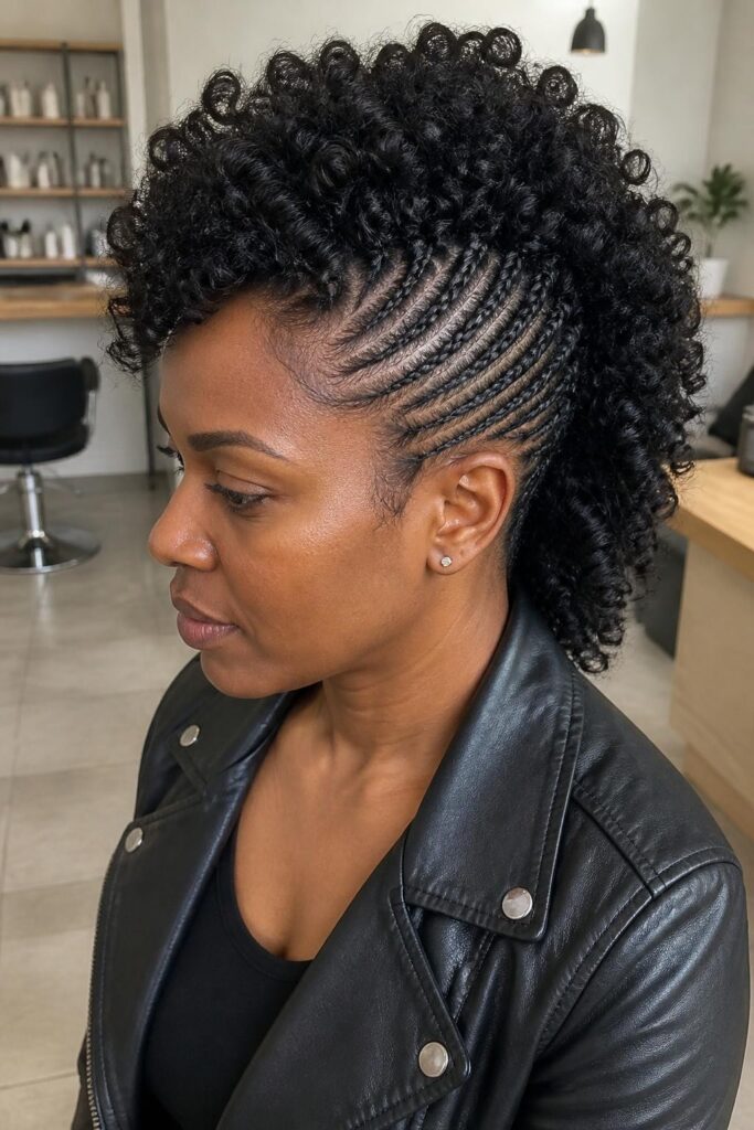 Curly mohawk for bold texture