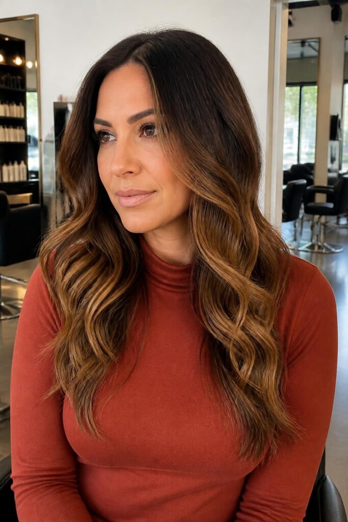 Espresso to caramel ombre