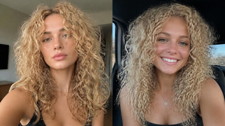 Two women with blonde curly hair