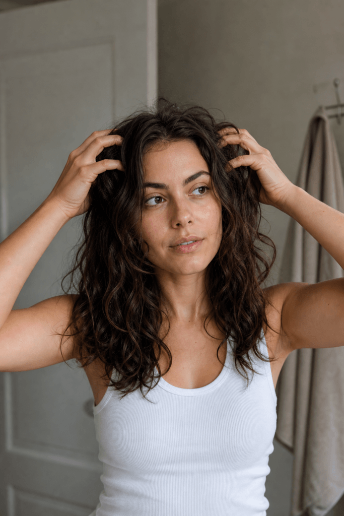 How to style wavy hair without product image 03