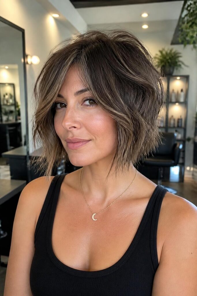 Layered crop with soft waves