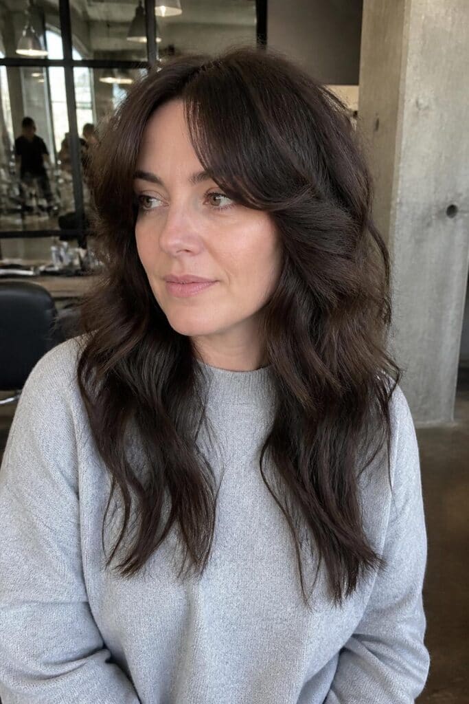 Layered Shag with Curtain Fringe hairstyle